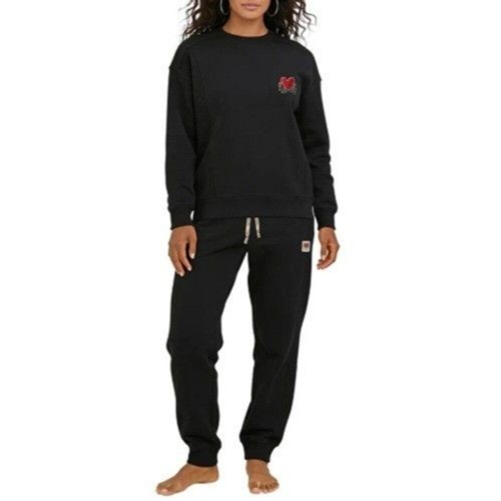Keith Haring Women’s Lounge Set Crew & Jogger Black Medium NWT